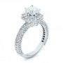  18K Gold Diamond Halo Engagement Ring - Vanna K - Three-Quarter View -  100668 - Thumbnail