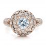 18k Rose Gold 18k Rose Gold Diamond Halo Engagement Ring - Vanna K - Top View -  100044 - Thumbnail