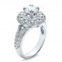 18k White Gold Diamond Halo Engagement Ring - Vanna K - Three-Quarter View -  100044 - Thumbnail