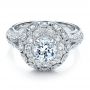 18k White Gold Diamond Halo Engagement Ring - Vanna K - Flat View -  100044 - Thumbnail
