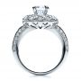18k White Gold Diamond Halo Engagement Ring - Vanna K - Front View -  100044 - Thumbnail