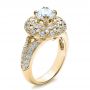 18k Yellow Gold 18k Yellow Gold Diamond Halo Engagement Ring - Vanna K - Three-Quarter View -  100044 - Thumbnail