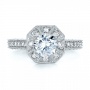  18K Gold Diamond Halo Engagement Ring - Vanna K - Top View -  100668 - Thumbnail