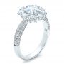 18k White Gold Diamond Halo Engagement Ring - Three-Quarter View -  100007 - Thumbnail