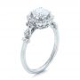 18k White Gold Diamond Halo Engagement Ring - Three-Quarter View -  101984 - Thumbnail