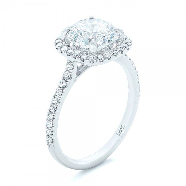 Diamond Halo Engagement Ring - Image