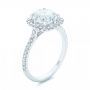  Platinum Diamond Halo Engagement Ring - Three-Quarter View -  102820 - Thumbnail
