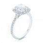 18k White Gold 18k White Gold Diamond Halo Engagement Ring - Three-Quarter View -  102820 - Thumbnail