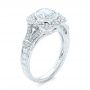 18k White Gold Diamond Halo Engagement Ring - Three-Quarter View -  103645 - Thumbnail