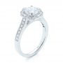 14k White Gold 14k White Gold Diamond Halo Engagement Ring - Three-Quarter View -  103904 - Thumbnail