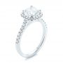 18k White Gold 18k White Gold Diamond Halo Engagement Ring - Three-Quarter View -  104024 - Thumbnail