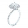 14k White Gold 14k White Gold Diamond Halo Engagement Ring - Three-Quarter View -  106521 - Thumbnail