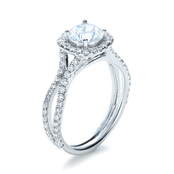 Diamond Halo Engagement Ring - Image