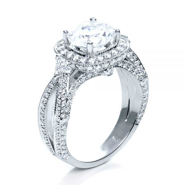 Diamond Halo Engagement Ring - Image