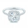  Platinum Diamond Halo Engagement Ring - Flat View -  102820 - Thumbnail
