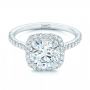 14k White Gold 14k White Gold Diamond Halo Engagement Ring - Flat View -  102820 - Thumbnail