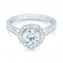 14k White Gold 14k White Gold Diamond Halo Engagement Ring - Flat View -  103904 - Thumbnail