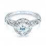  Platinum Platinum Diamond Halo Engagement Ring - Flat View -  103906 - Thumbnail