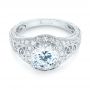 14k White Gold 14k White Gold Diamond Halo Engagement Ring - Flat View -  103910 - Thumbnail