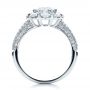 14k White Gold 14k White Gold Diamond Halo Engagement Ring - Front View -  100007 - Thumbnail