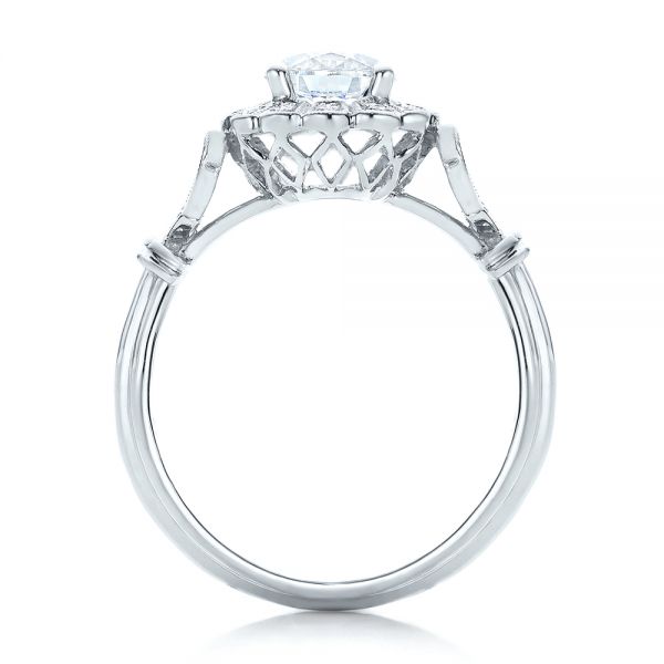 Platinum Platinum Diamond Halo Engagement Ring - Front View - 101984
