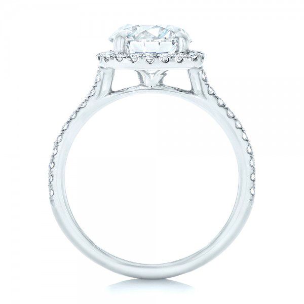 14k White Gold 14k White Gold Diamond Halo Engagement Ring - Front View - 102820