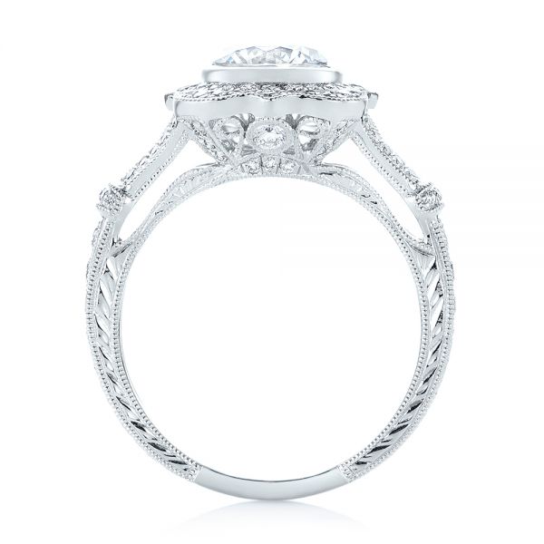  Platinum Platinum Diamond Halo Engagement Ring - Front View -  103645