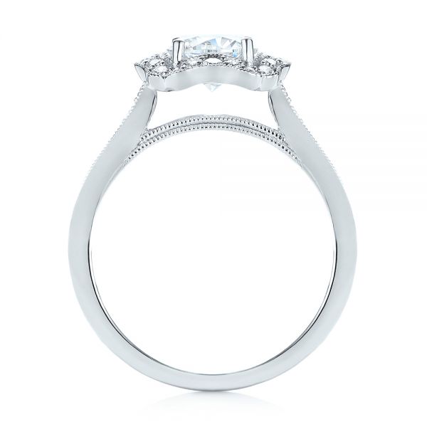  Platinum Platinum Diamond Halo Engagement Ring - Front View -  103904