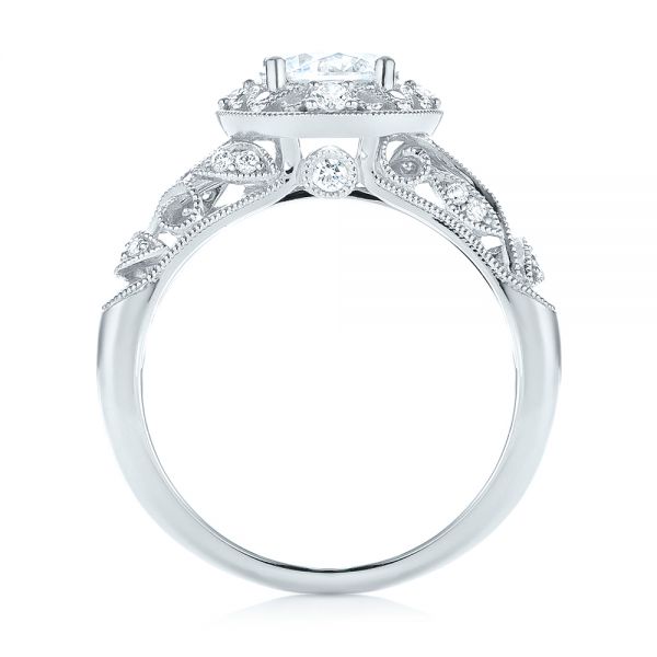 14k White Gold 14k White Gold Diamond Halo Engagement Ring - Front View -  103906