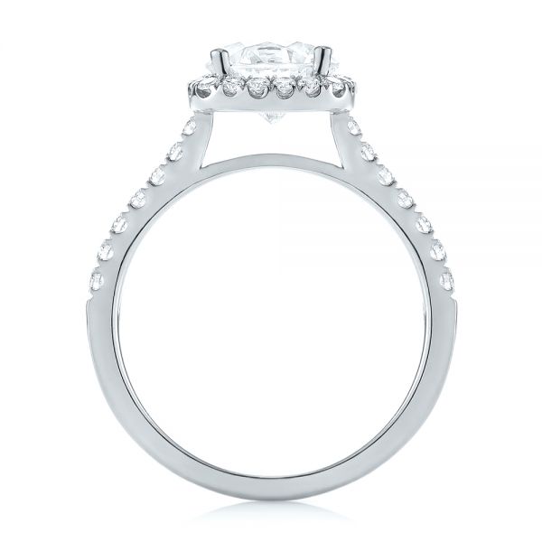 18k White Gold 18k White Gold Diamond Halo Engagement Ring - Front View -  104024