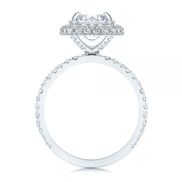  Platinum Diamond Halo Engagement Ring - Front View -  106521