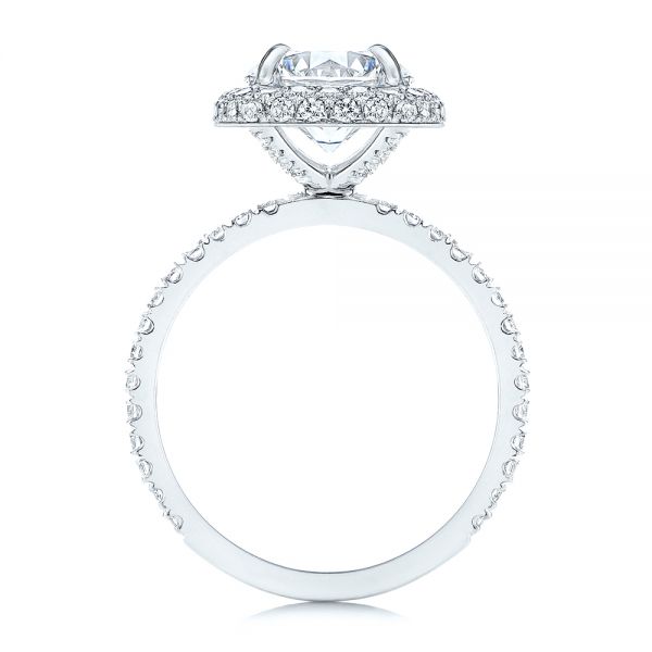 Platinum Diamond Halo Engagement Ring - Front View - 106521