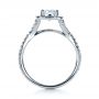 18k White Gold Diamond Halo Engagement Ring - Front View -  1256 - Thumbnail