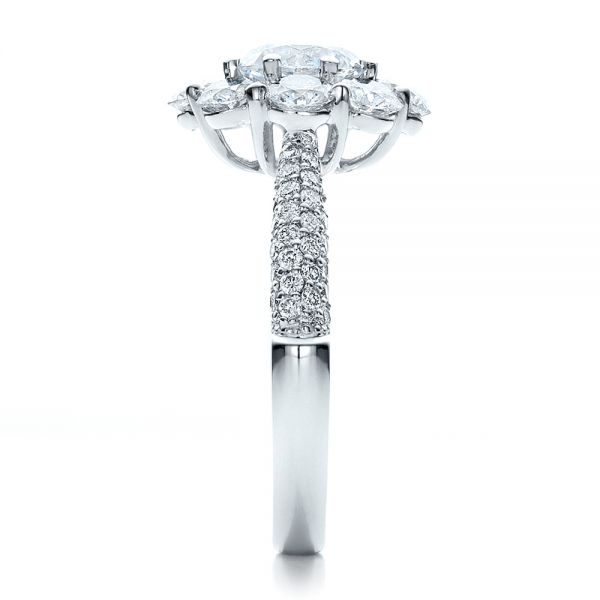  Platinum Platinum Diamond Halo Engagement Ring - Side View -  100007