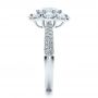 18k White Gold Diamond Halo Engagement Ring - Side View -  100007 - Thumbnail