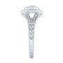 18k White Gold Diamond Halo Engagement Ring - Side View -  103645 - Thumbnail