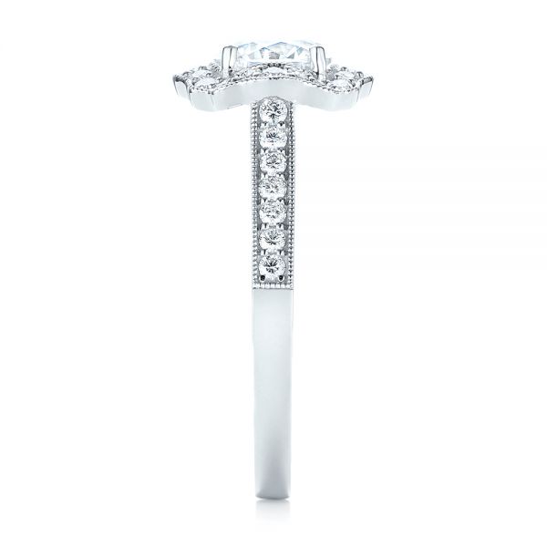  Platinum Platinum Diamond Halo Engagement Ring - Side View -  103904
