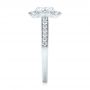 18k White Gold Diamond Halo Engagement Ring - Side View -  103904 - Thumbnail