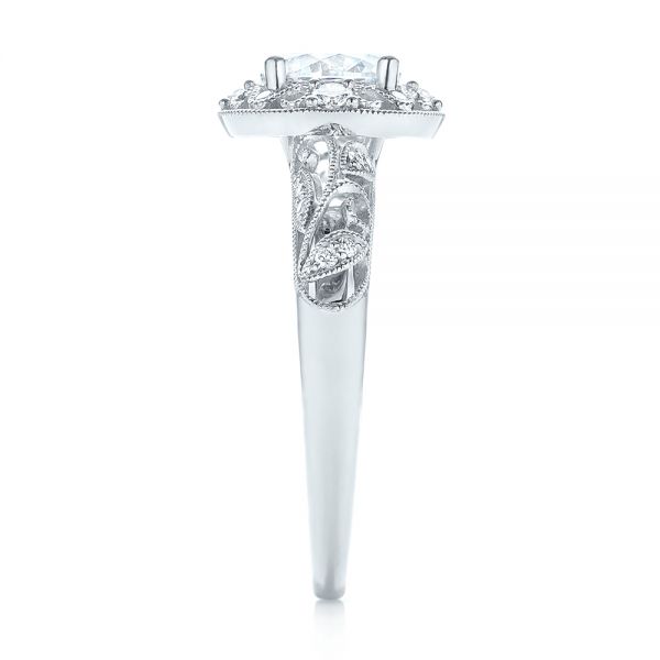  Platinum Platinum Diamond Halo Engagement Ring - Side View -  103906