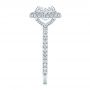  Platinum Diamond Halo Engagement Ring - Side View -  106521 - Thumbnail