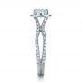 18k White Gold Diamond Halo Engagement Ring - Side View -  1256 - Thumbnail