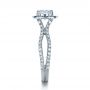 14k White Gold 14k White Gold Diamond Halo Engagement Ring - Side View -  1256 - Thumbnail