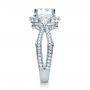 18k White Gold Diamond Halo Engagement Ring - Side View -  207 - Thumbnail