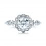 18k White Gold Diamond Halo Engagement Ring - Top View -  101984 - Thumbnail