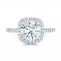  Platinum Diamond Halo Engagement Ring - Top View -  102820 - Thumbnail