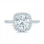 14k White Gold 14k White Gold Diamond Halo Engagement Ring - Top View -  102820 - Thumbnail