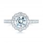  Platinum Platinum Diamond Halo Engagement Ring - Top View -  103904 - Thumbnail