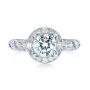 18k White Gold Diamond Halo Engagement Ring - Top View -  103906 - Thumbnail