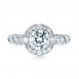 14k White Gold 14k White Gold Diamond Halo Engagement Ring - Top View -  103906 - Thumbnail