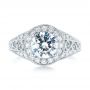  Platinum Platinum Diamond Halo Engagement Ring - Top View -  103910 - Thumbnail
